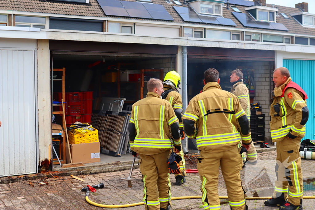 Brand in garage door laswerkzaamheden