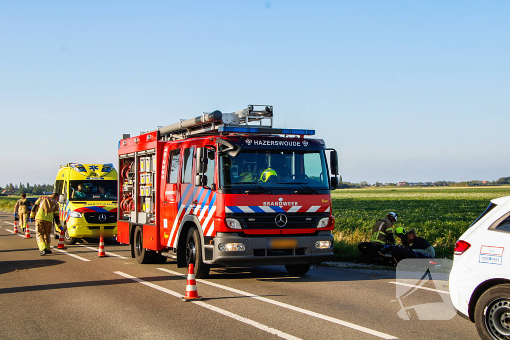 Motorrijder gewond na val