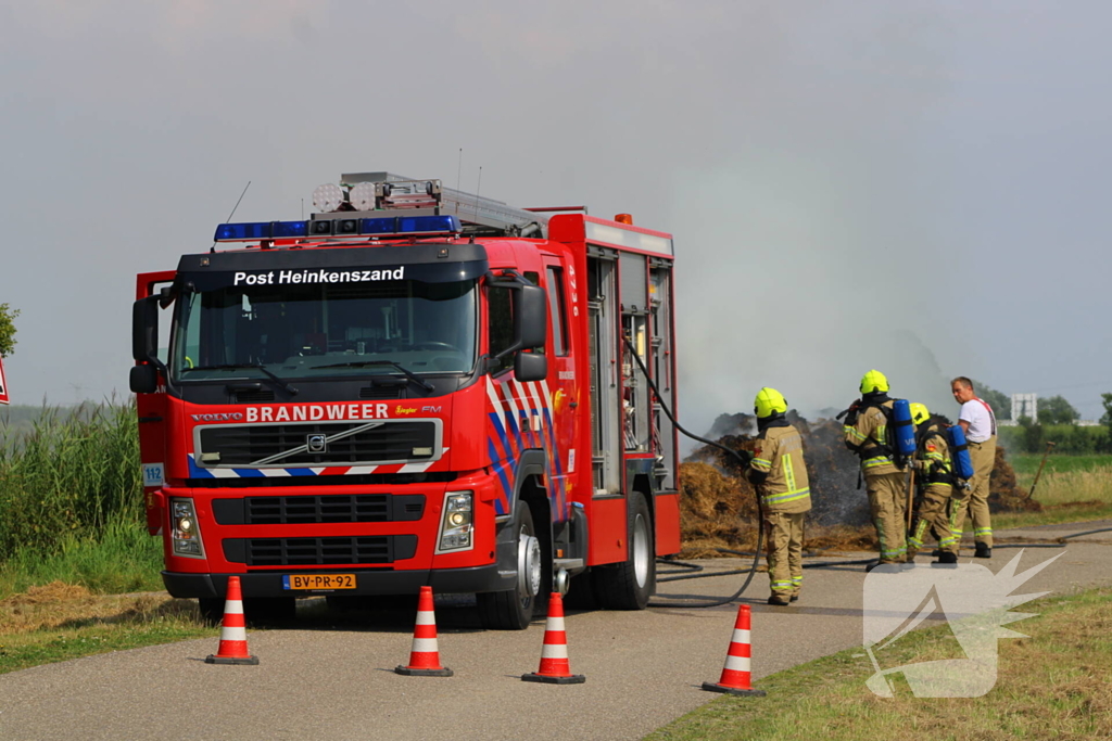 Brandweer ingezet voor brandend geperst hooi