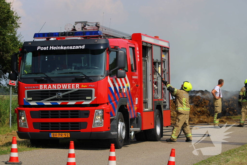 Brandweer ingezet voor brandend geperst hooi