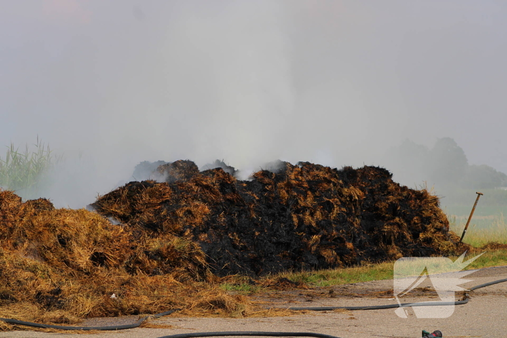 Brandweer ingezet voor brandend geperst hooi