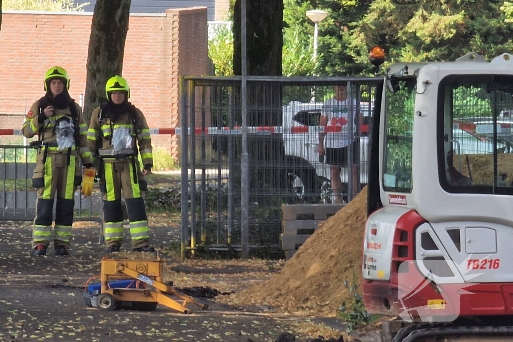 Gasleiding geraakt tijdens werkzaamheden