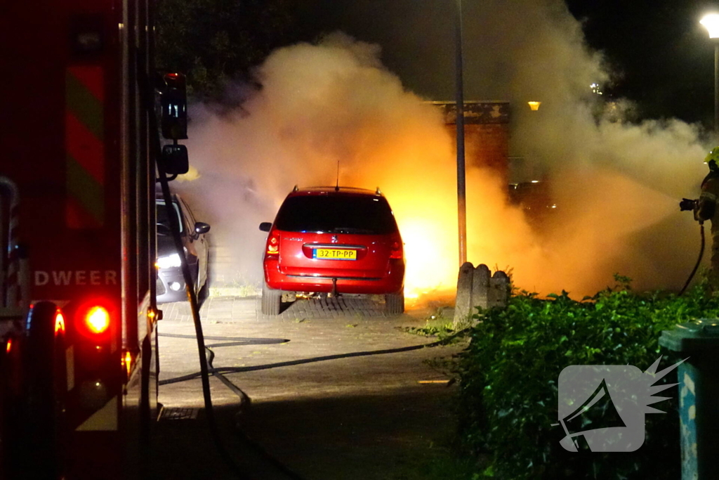 Veel rookontwikkeling bij brand in geparkeerde auto