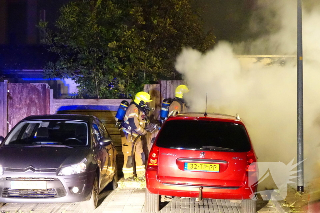 Veel rookontwikkeling bij brand in geparkeerde auto