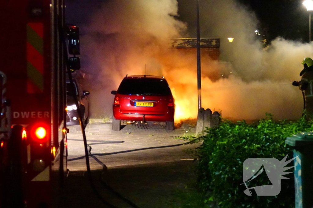 Veel rookontwikkeling bij brand in geparkeerde auto