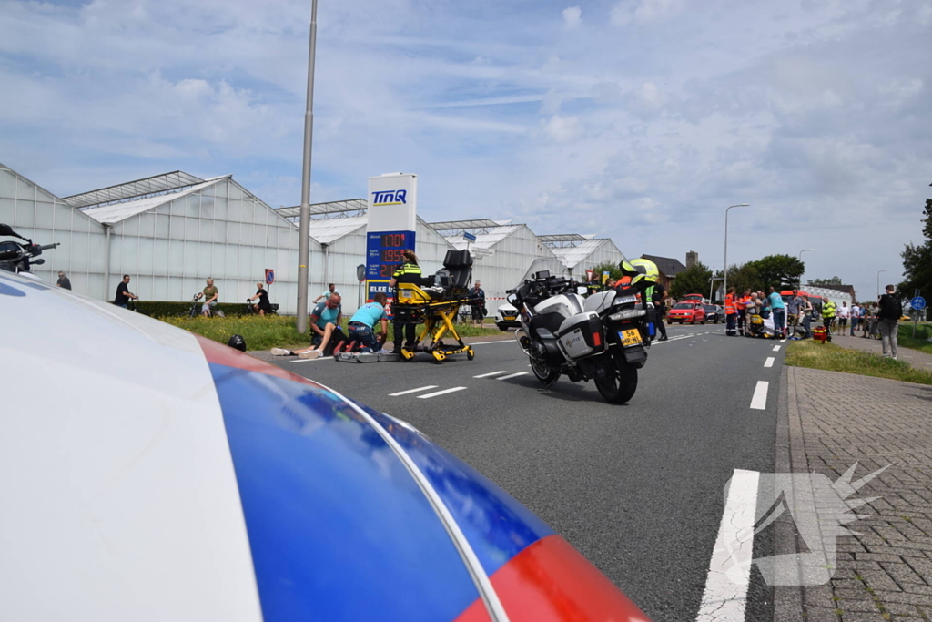 Traumateam ingezet na botsing tussen motorrijder en fietser