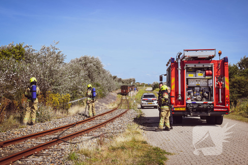 Brandweer ingezet voor brand in berm bij spoor