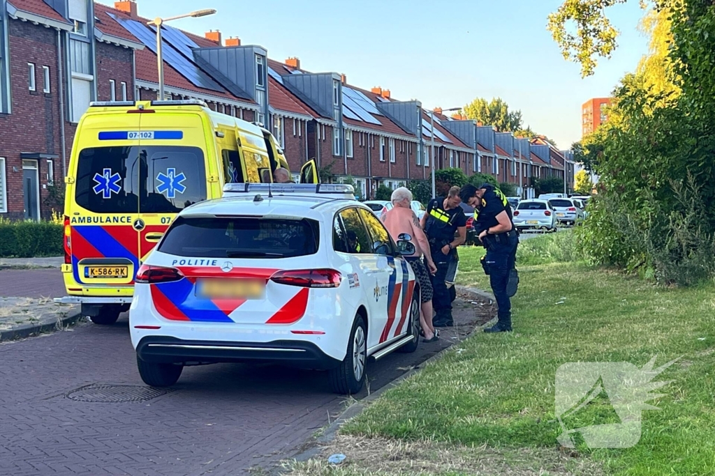 Persoon op scooter onderuit