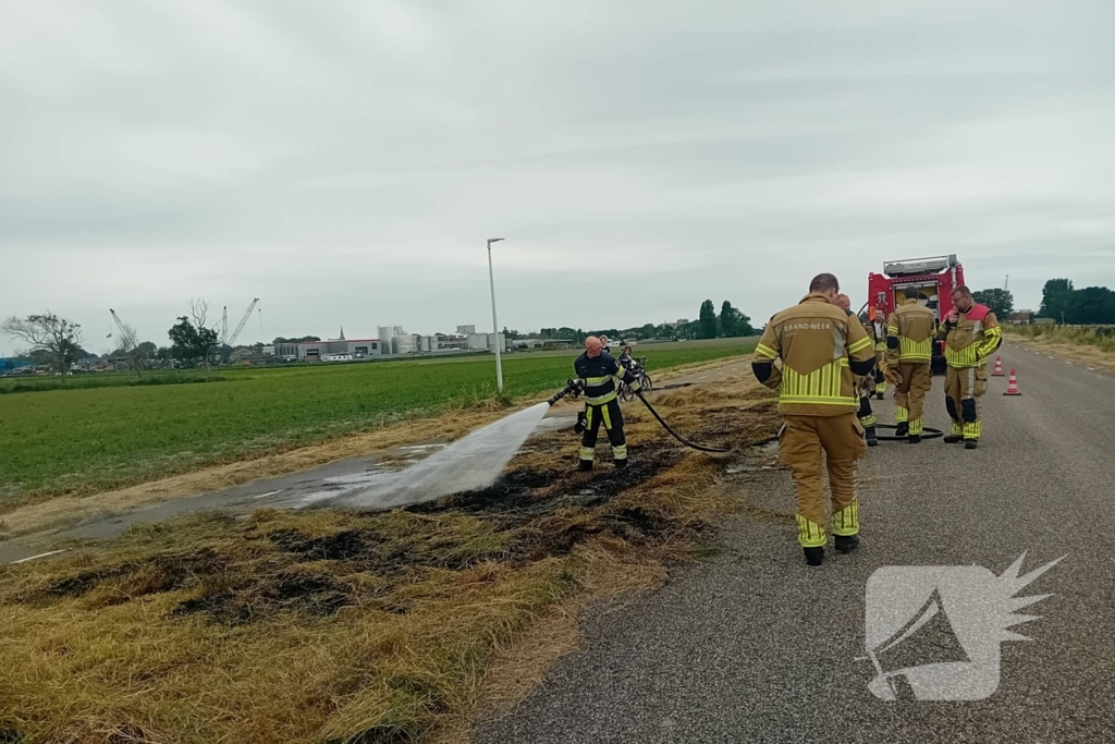 Aantal meters berm in brand