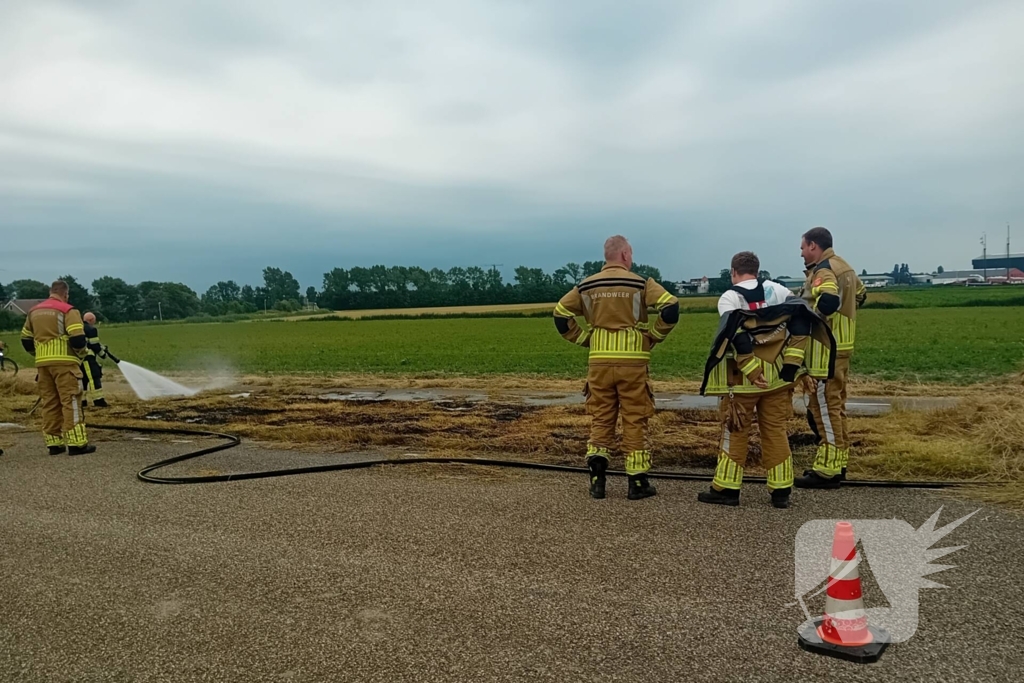 Aantal meters berm in brand