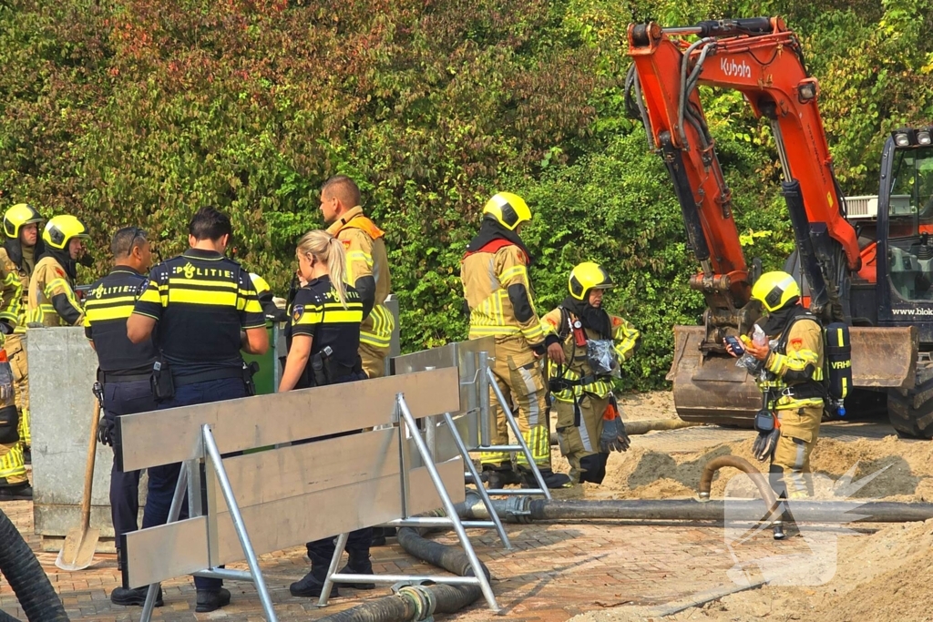 Gasleiding geraakt tijdens graafwerkzaamheden