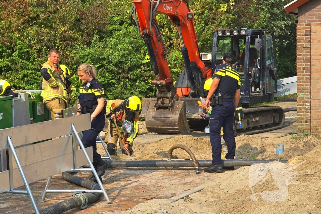 Gasleiding geraakt tijdens graafwerkzaamheden