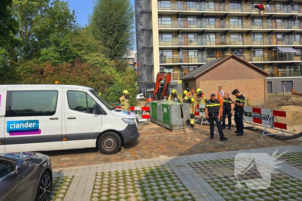 Gasleiding geraakt tijdens graafwerkzaamheden