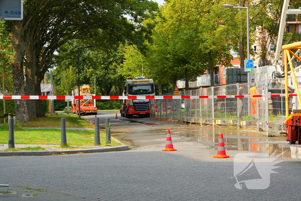 Waterlekkage op bouwterrein