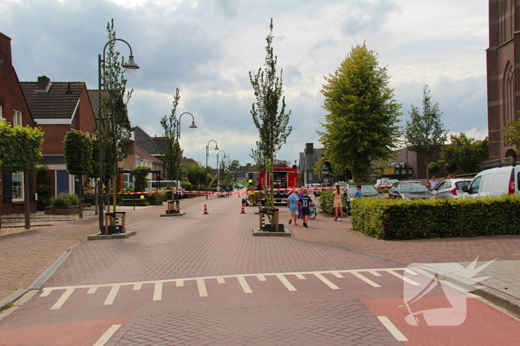 Straat afgesloten wegens gaslucht bij ketel