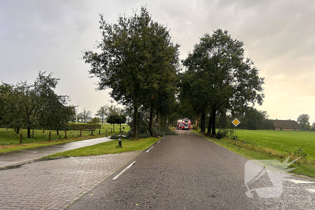 Brandweer druk met stormschade afhandelen