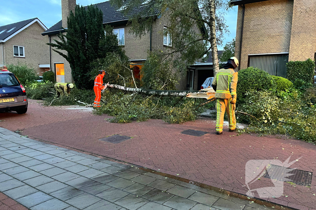 Ravage in straat door storm