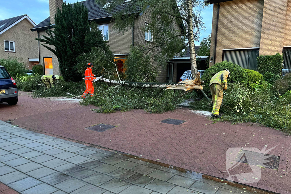 Ravage in straat door storm