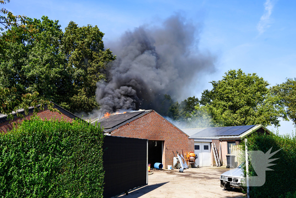 Grote brand in loods na werkzaamheden