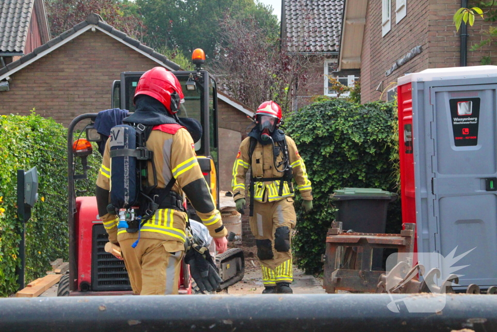 Gaslek door sloopwerkzaamheden in voortuin