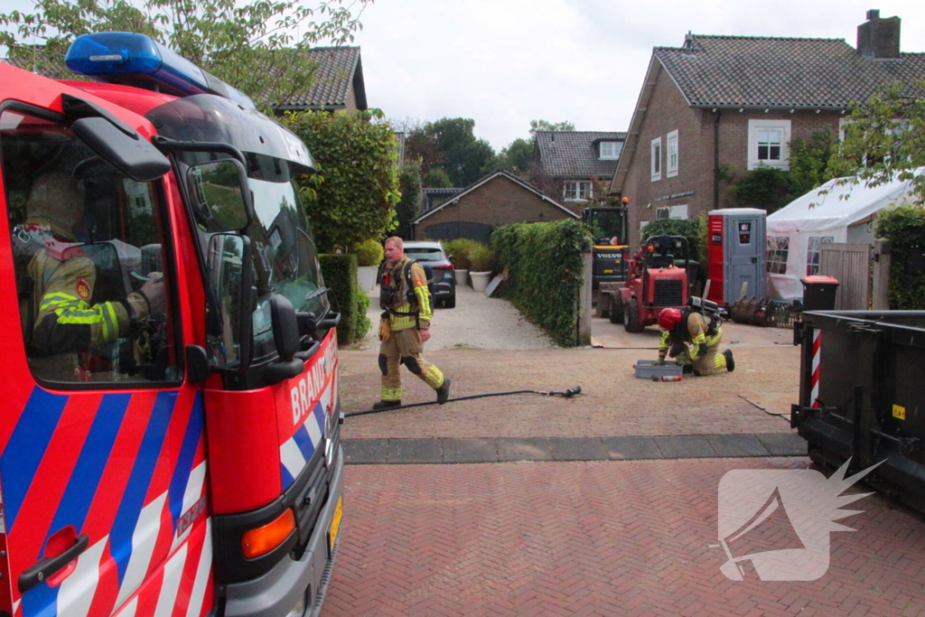 Gaslek door sloopwerkzaamheden in voortuin