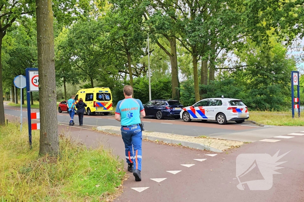 Fietser aangereden op rotonde