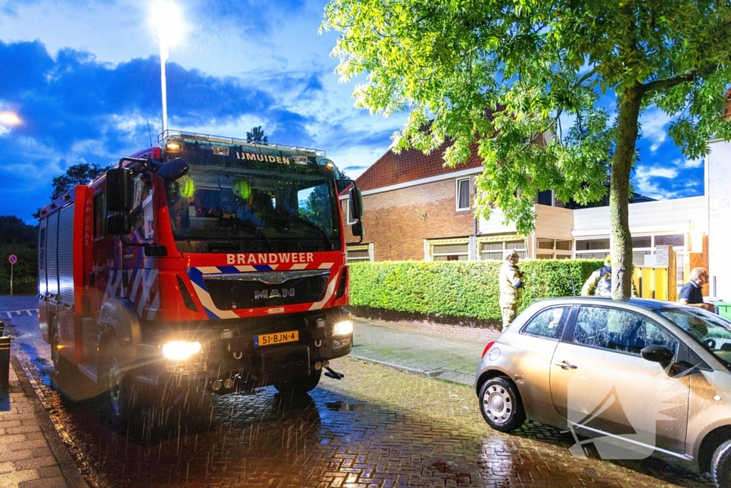 Brandplek in woning door blikseminslag