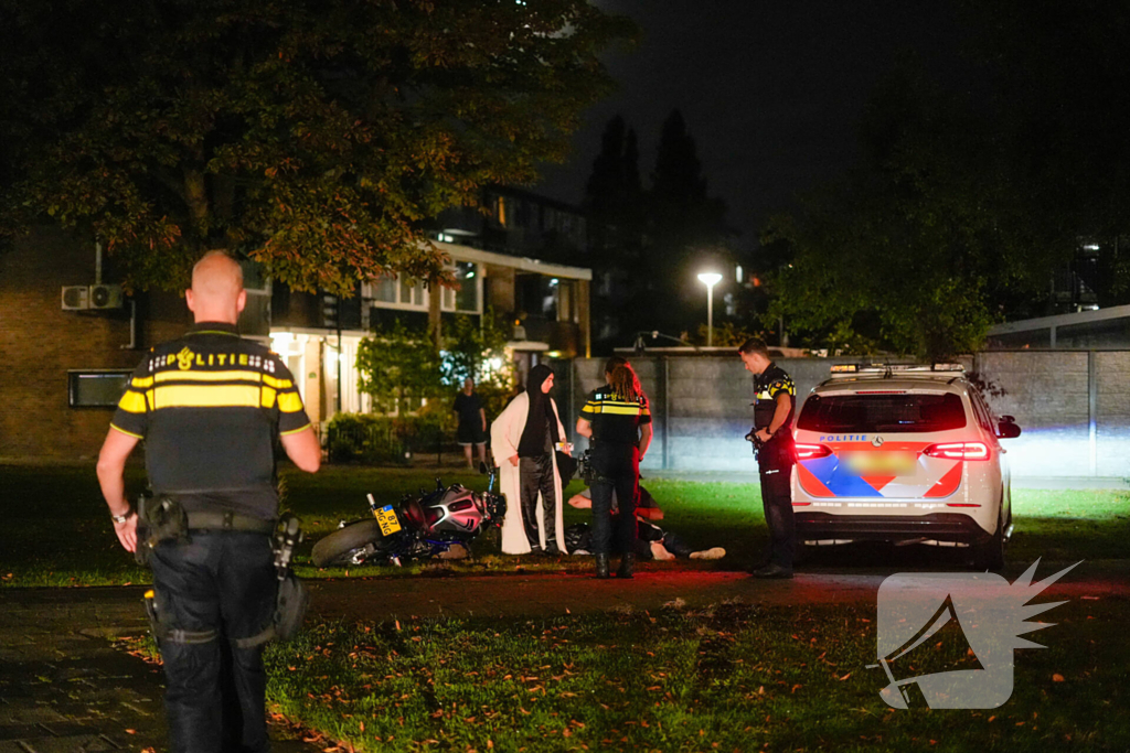 Achtervolging met motor eindigt in het gras