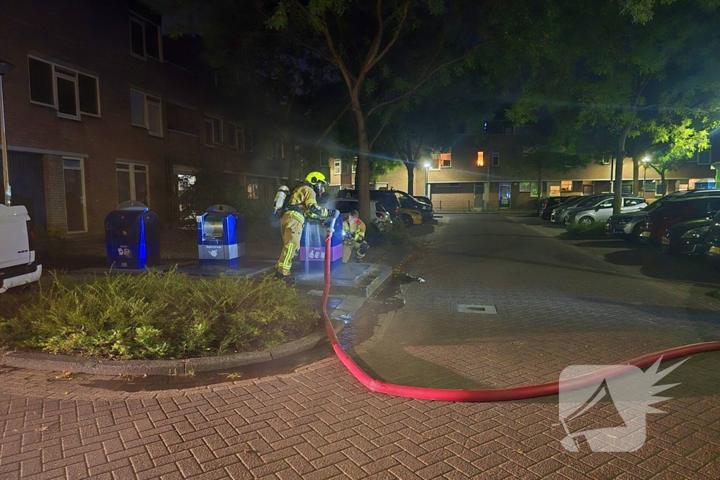 Brand in ondergrondse container snel geblust