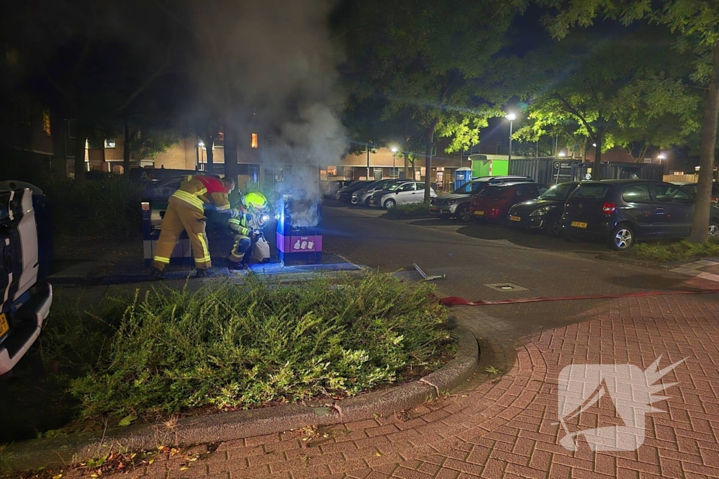 Brand in ondergrondse container snel geblust