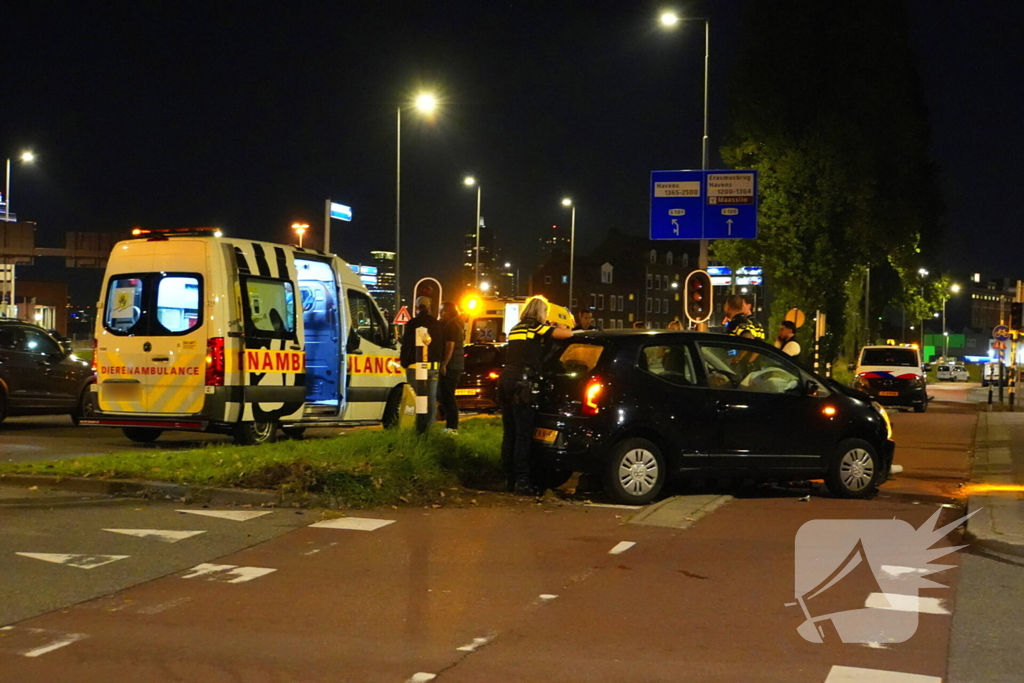 Bestuurder klapt op auto en ramt daarna verkeerslicht