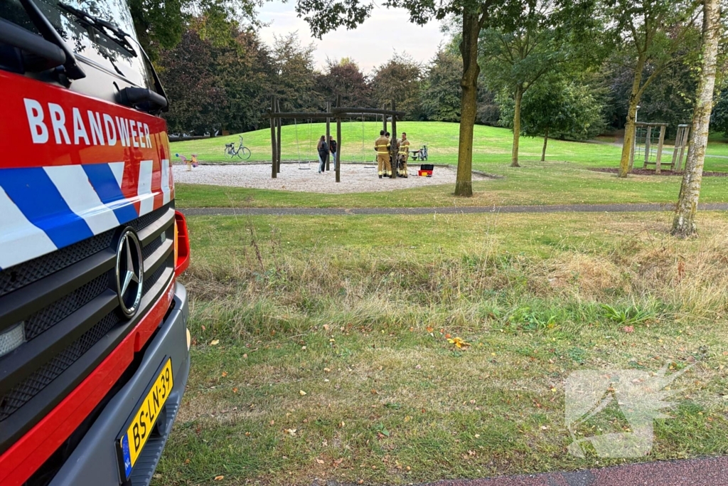 Jongedame in schommel uit benarde positie bevrijdt