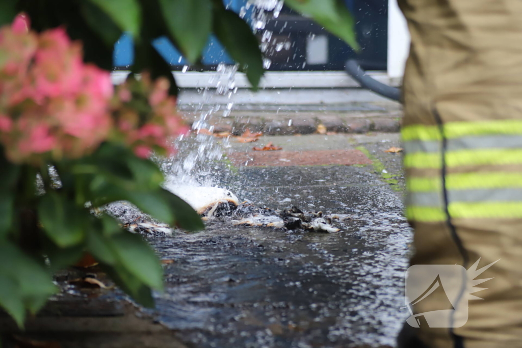 Rookontwikkeling in flat door brandende wc-rollen