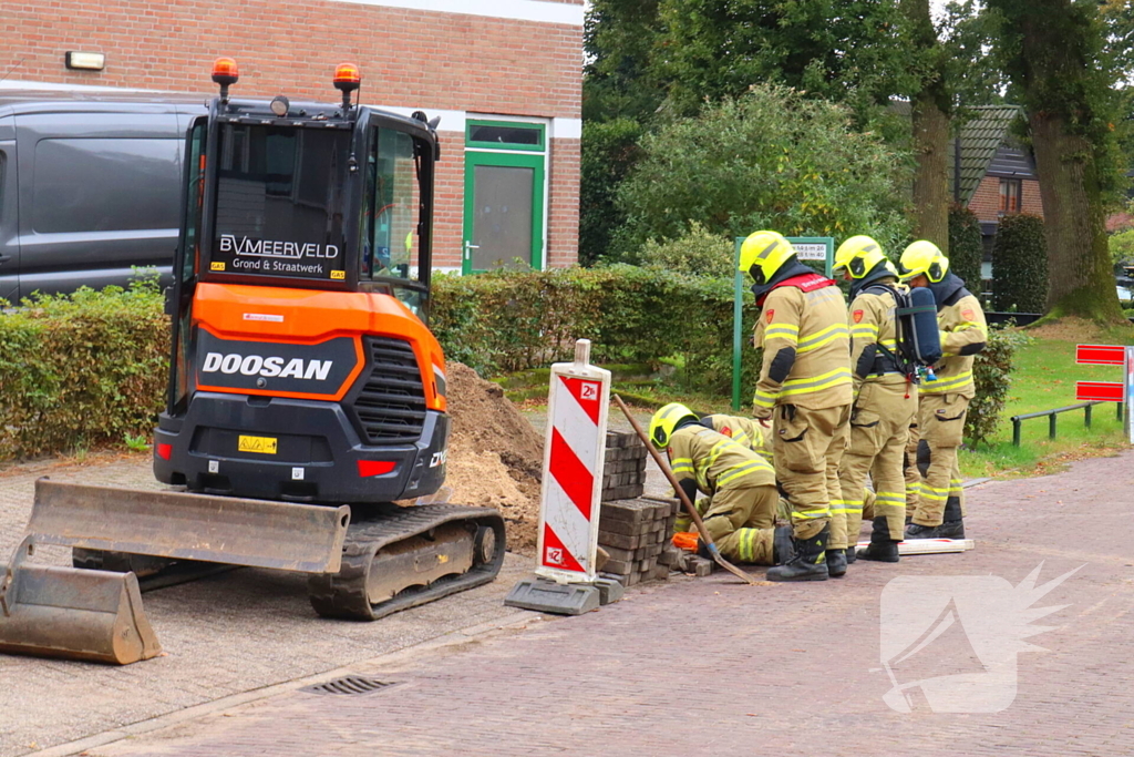 Gasleiding geraakt bij werkzaamheden