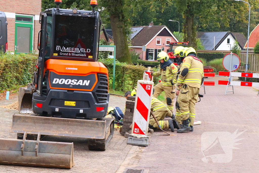 Gasleiding geraakt bij werkzaamheden