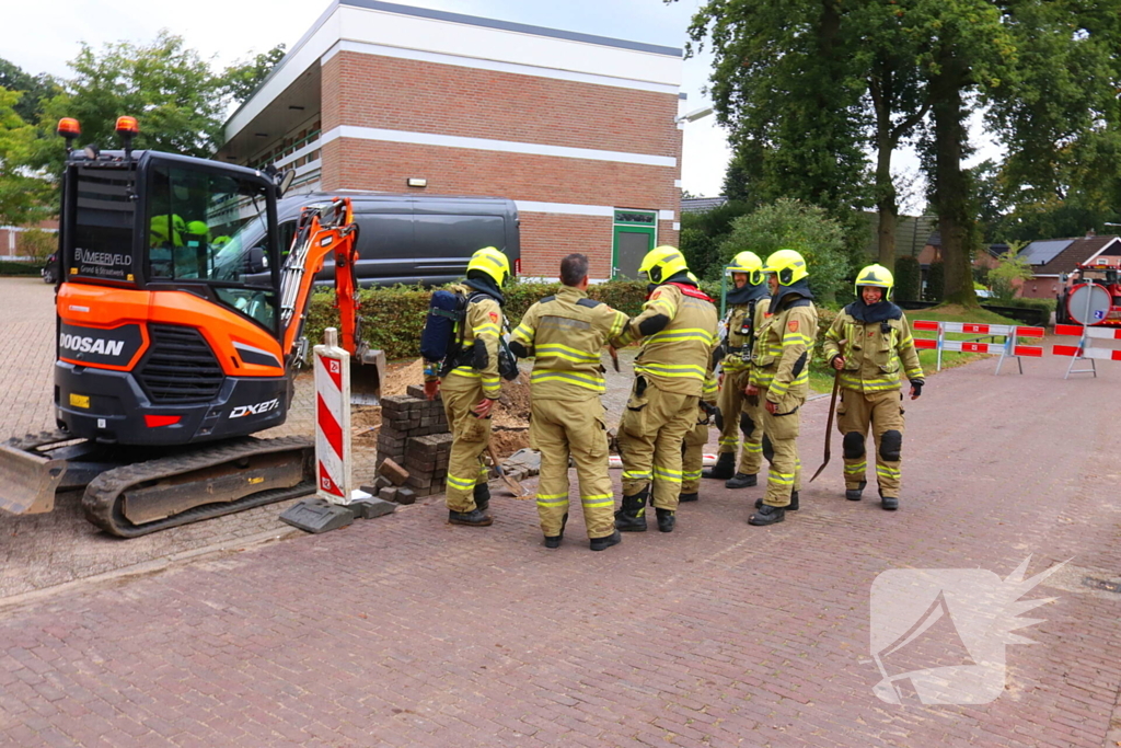 Gasleiding geraakt bij werkzaamheden