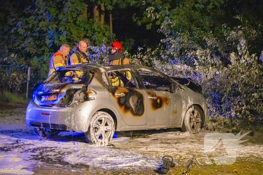 Geparkeerde auto verwoest door brand