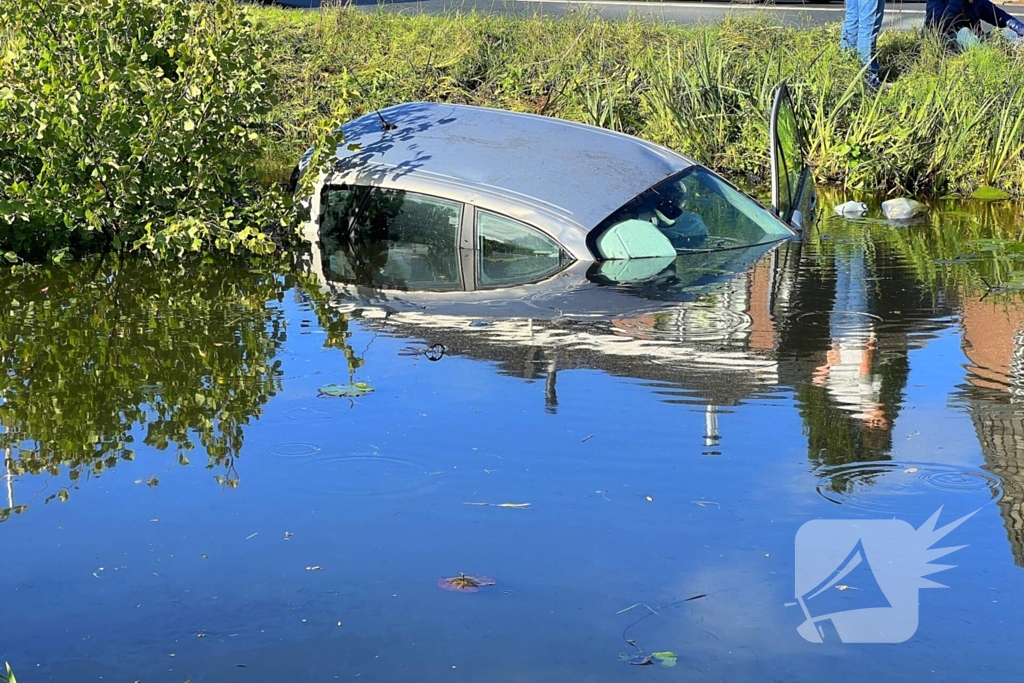 Bestuurster ramt boom en belandt in sloot