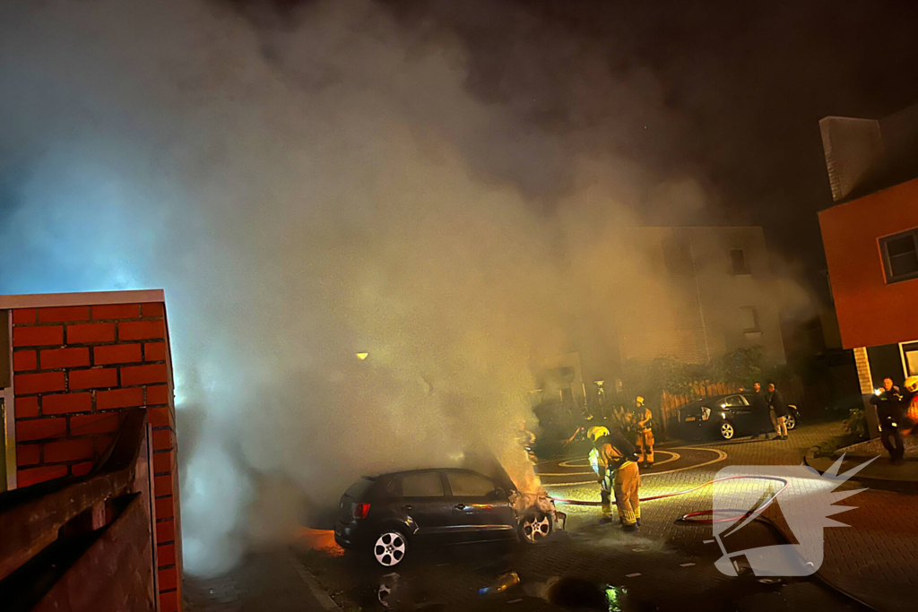 Twee auto's volledig uitgebrand