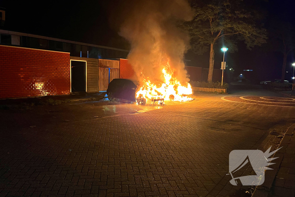 Twee auto's volledig uitgebrand