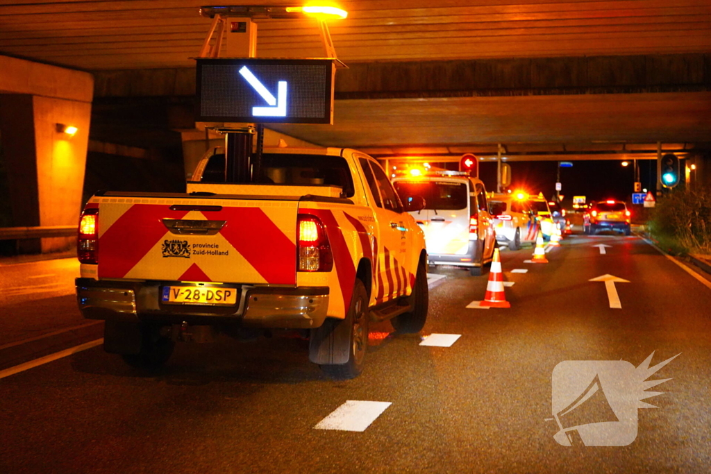 Rijbaanafsluiting wegens ongeval