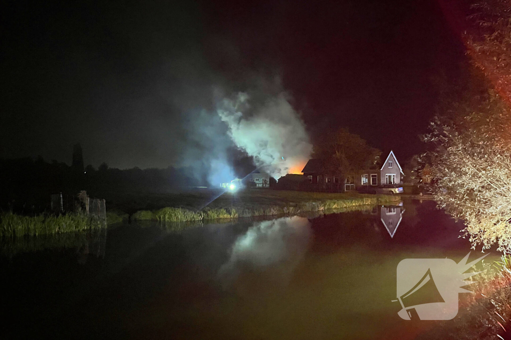 Veel rookontwikkeling bij brand in schuur