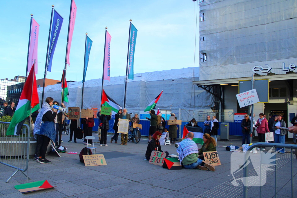 Pro Palestina demonstratie bij station