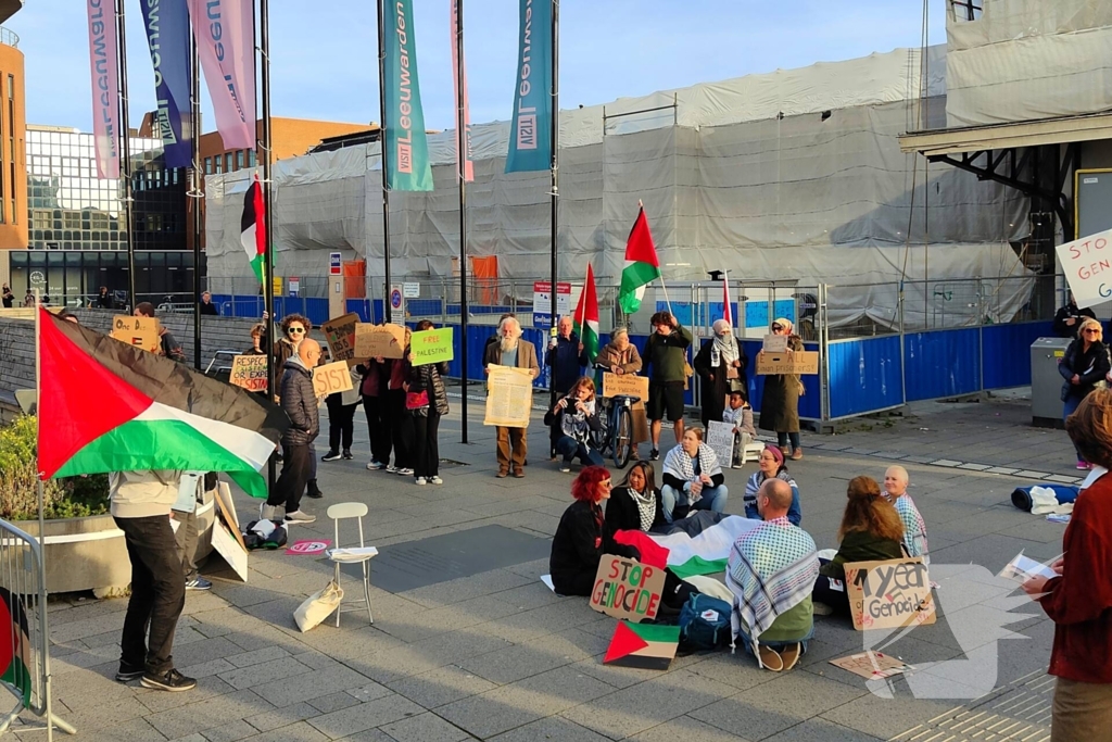 Pro Palestina demonstratie bij station