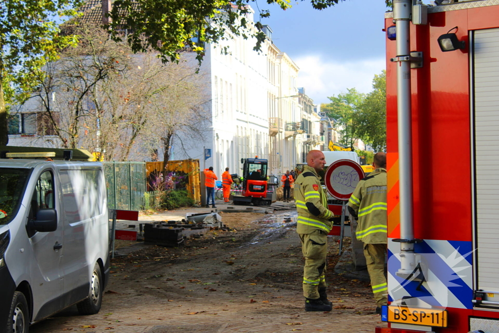 Gasleiding geraakt bij werkzaamheden