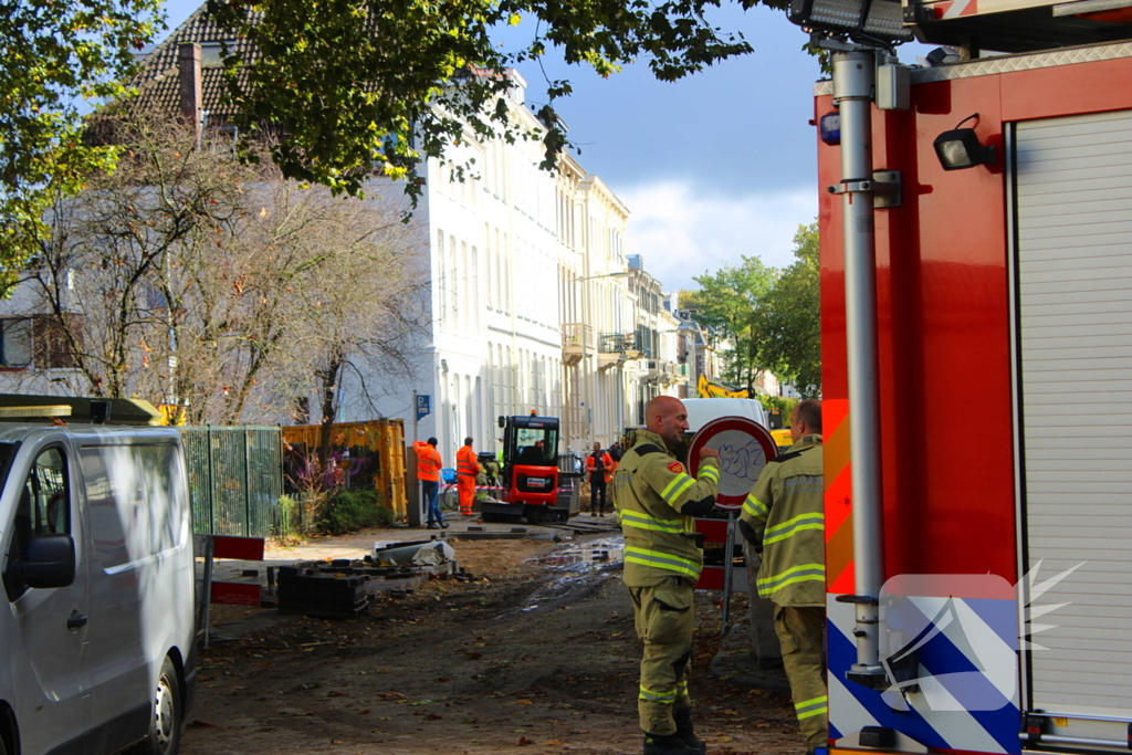 Gasleiding geraakt bij werkzaamheden