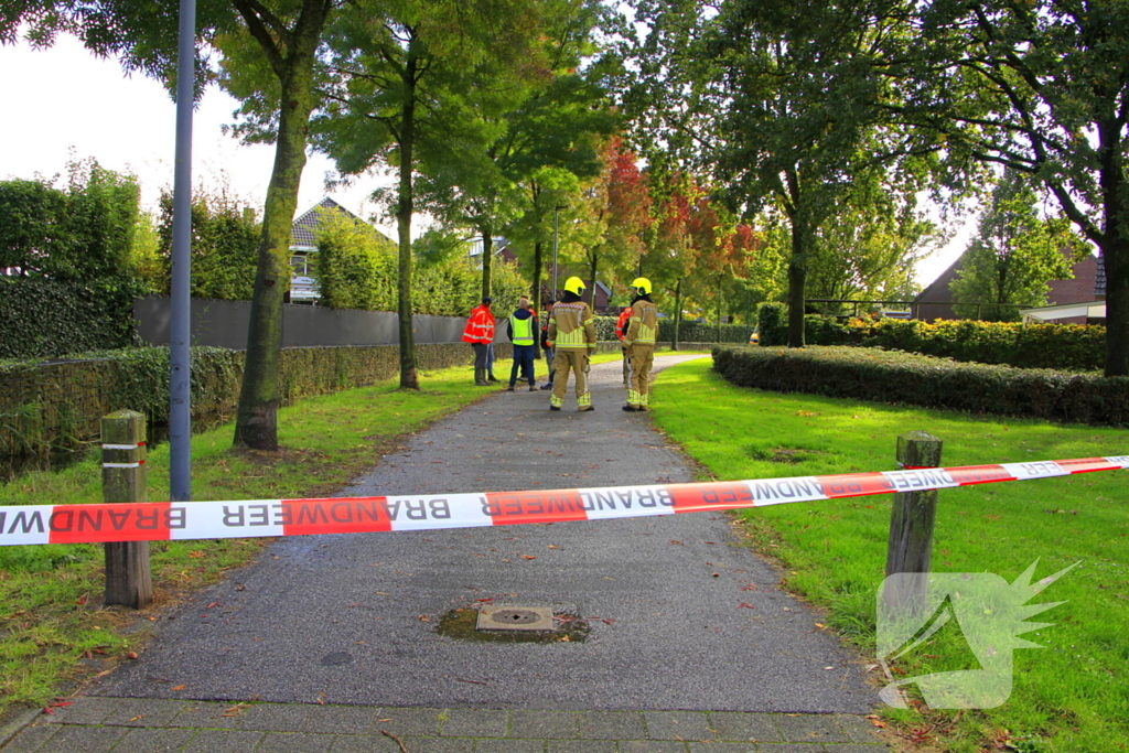 Straat is afgezet door gaslekkage