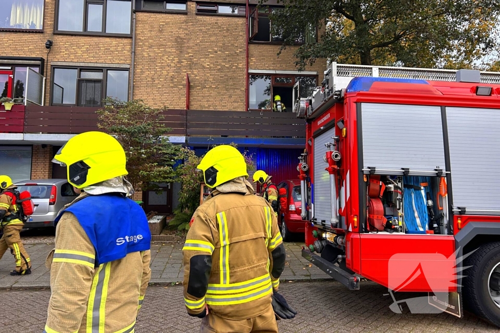 Brand in keuken door pan met olie