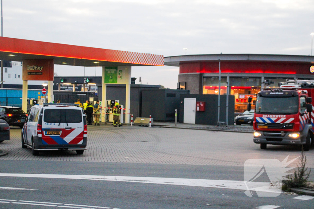 Tankstation afgezet vanwege gaslek bij pomp