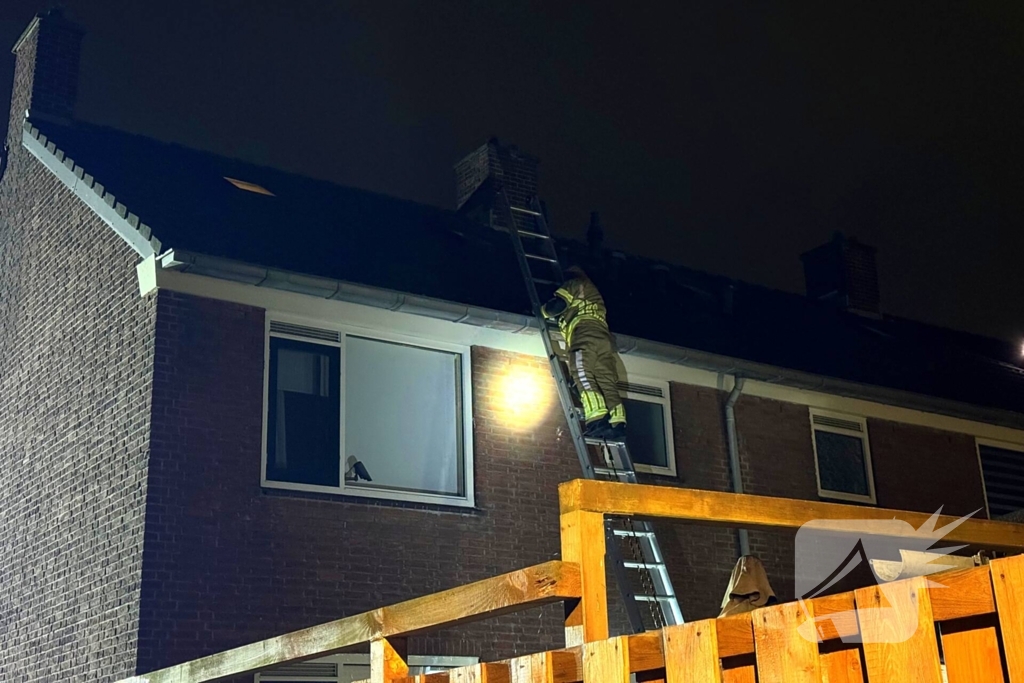 Brandweer weet kat uit dakgoot te pakken